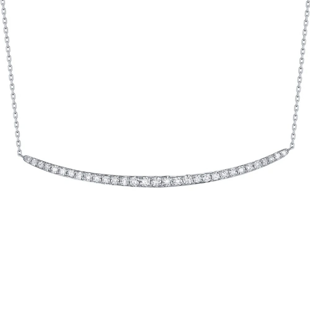 Smiling Rocks Essentials 0.53ct Smile Necklace Diamond White Gold 18"